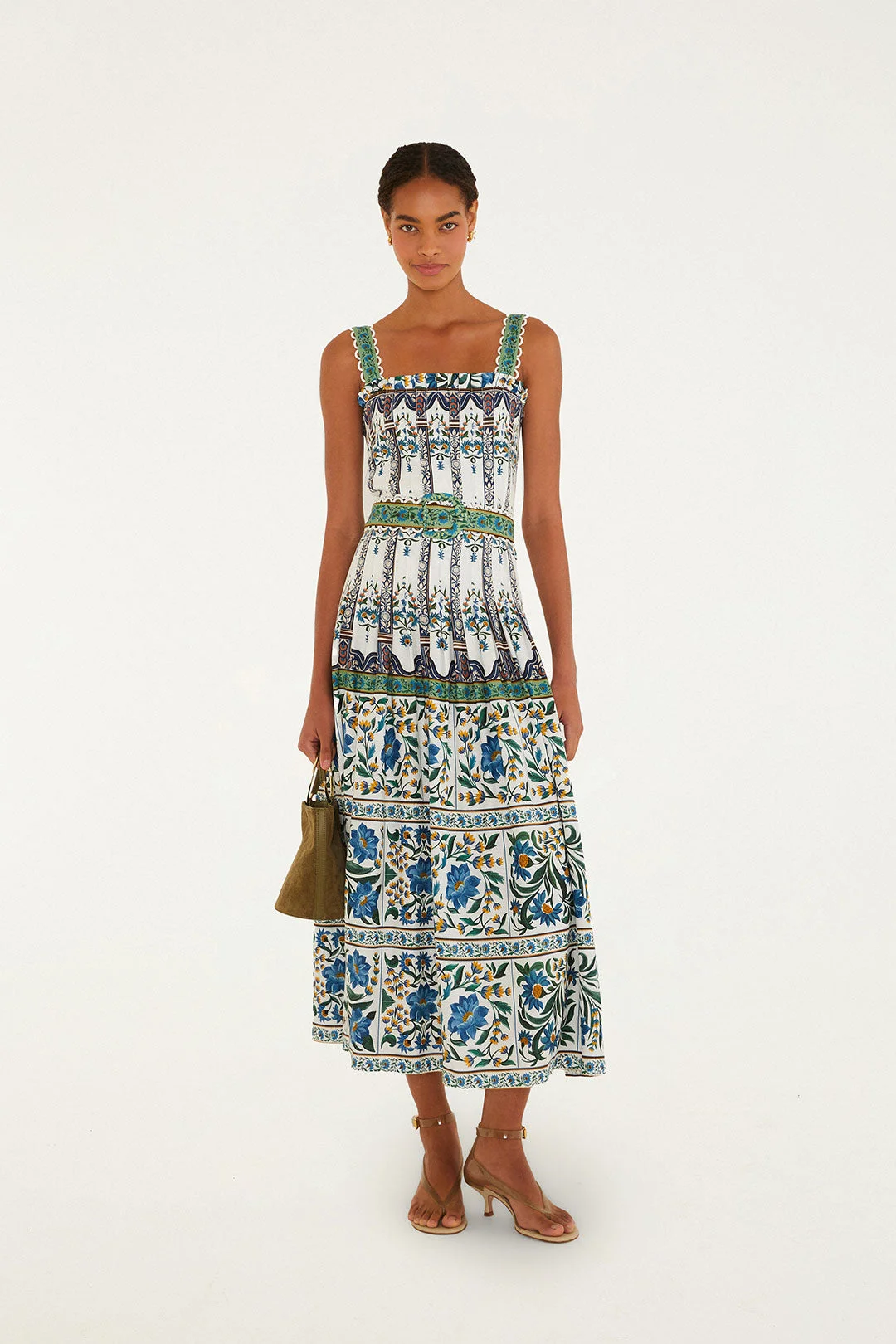 Off-White Manoela Belted Lenzing Ecovero Euroflax Maxi Dress - 1