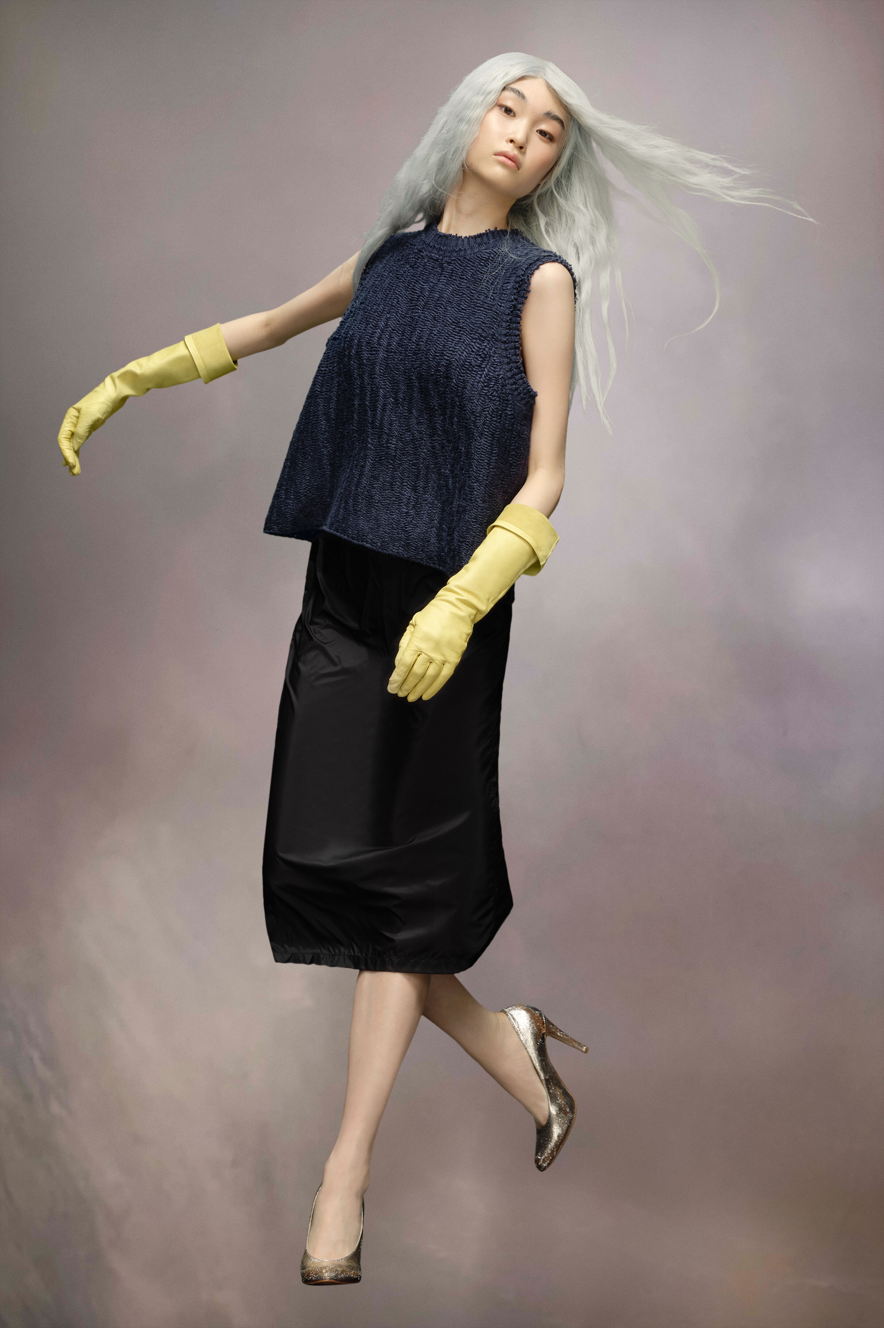 Raw woven knit sleeveless top - 2