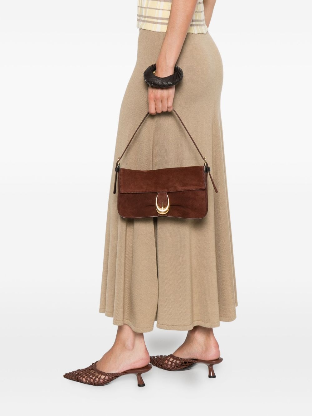 Harlow buckled suede shoulder bag - 2