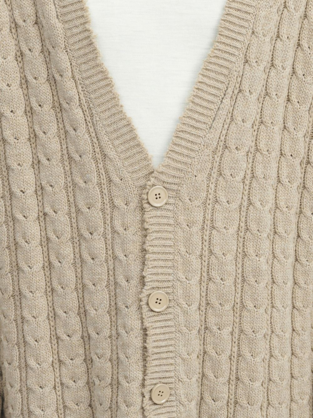 V-neck cabel-knit cardigan - 6