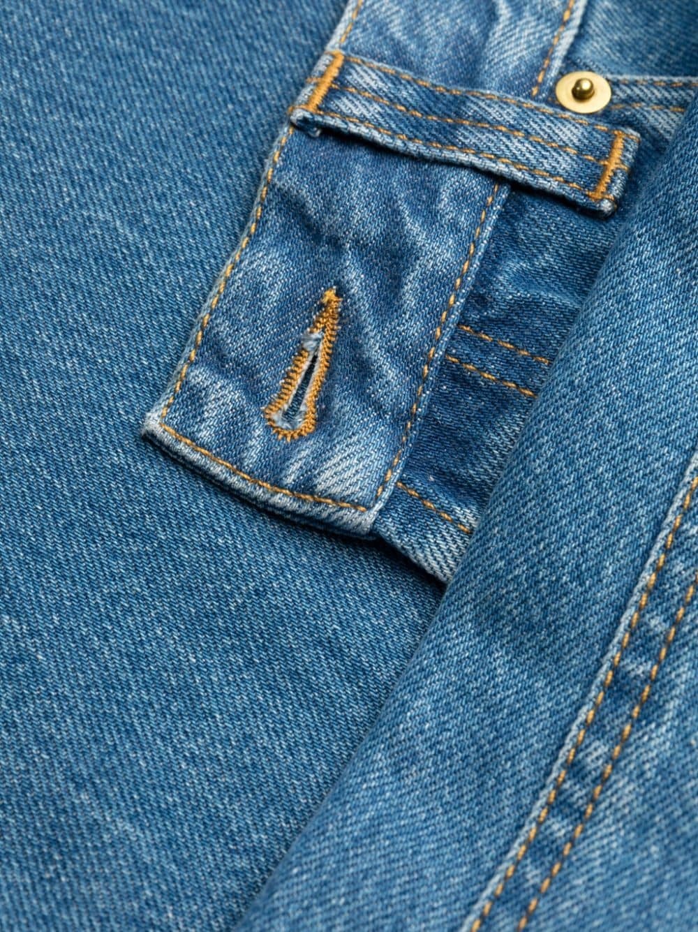pressed-crease mid-rise wide-leg jeans - 7