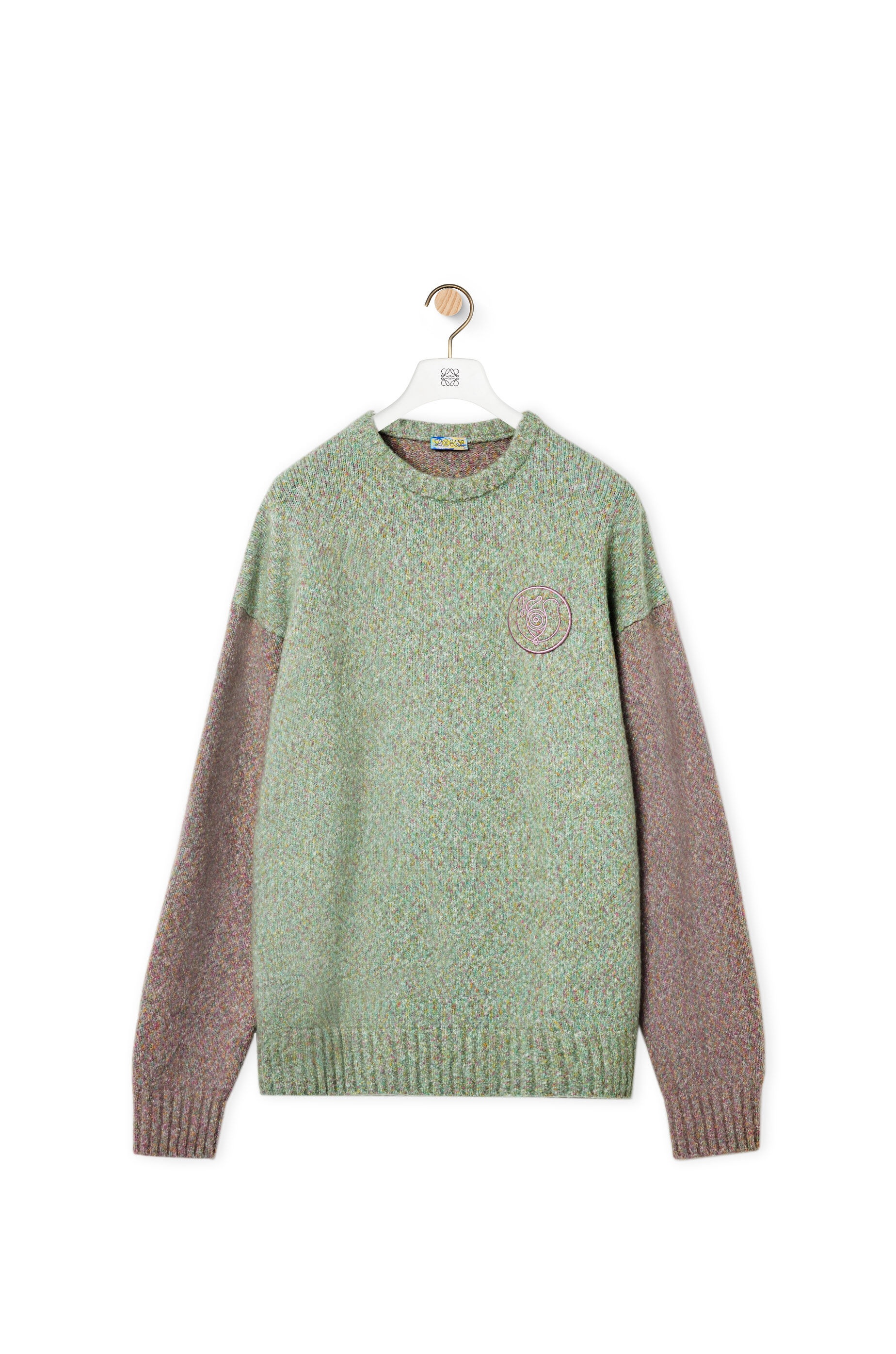 Crewneck sweater in cotton and wool - 1