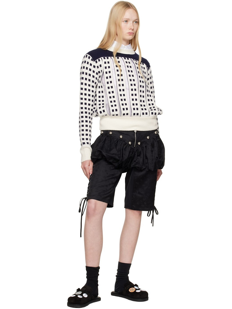 Moschino Black Cow Suede Sporty Mules outlook