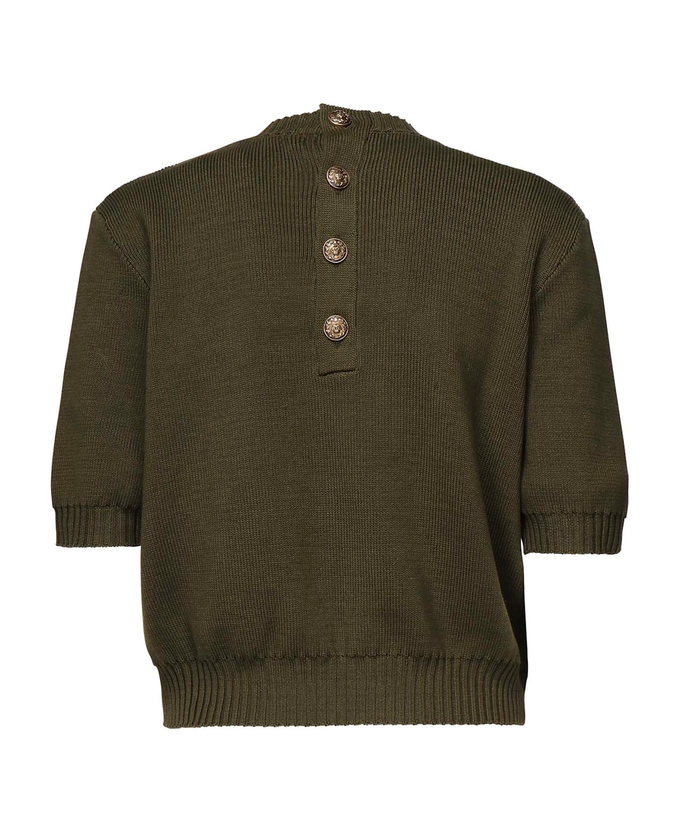 Cropped Cotton Sweater - 3