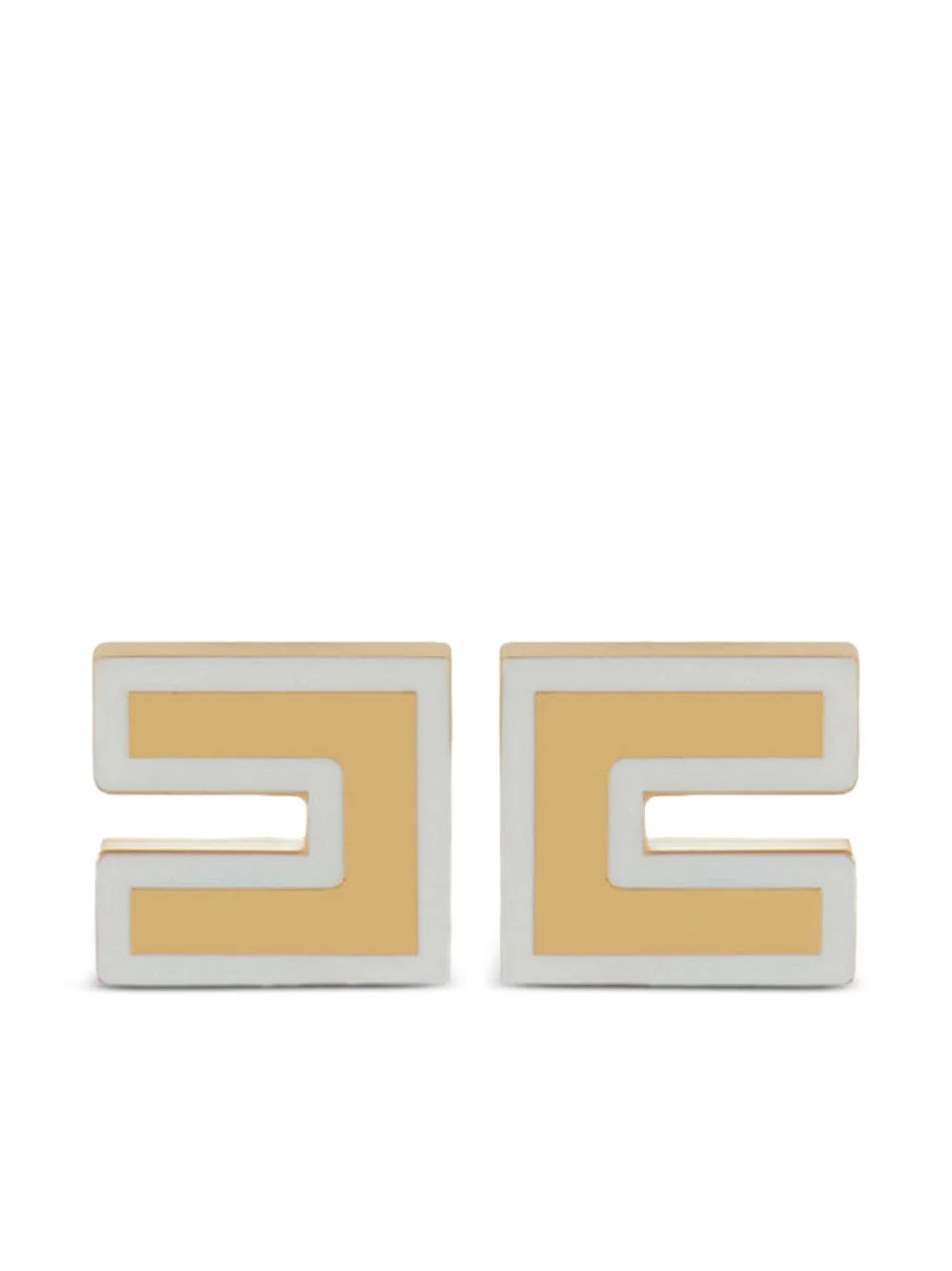 logo square earrings - 1