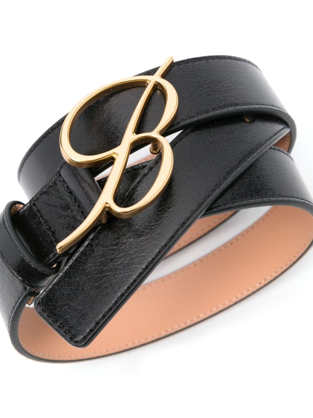 logo-buckle leather belt - 2