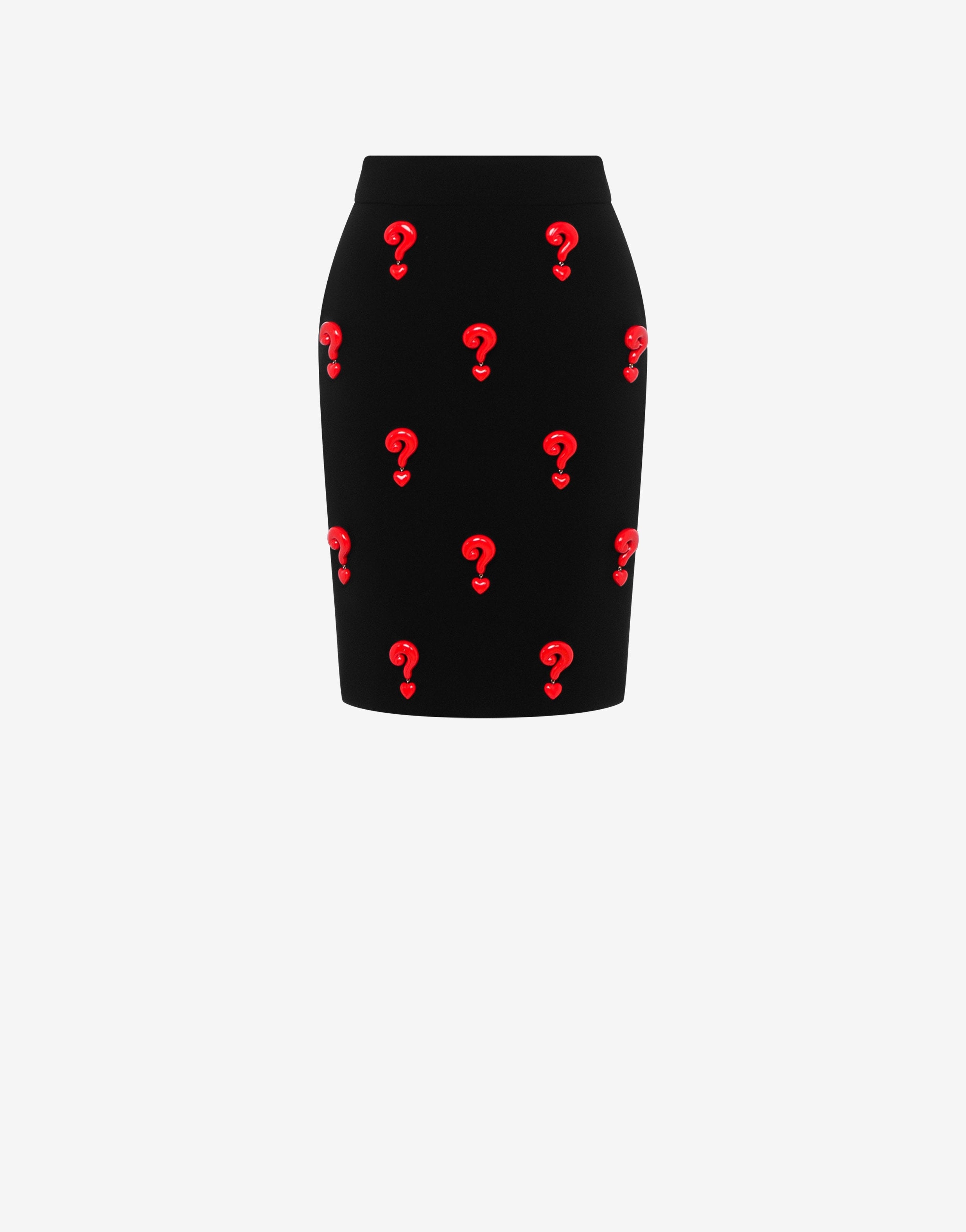 RED QUESTION MARK CRÊPE SKIRT - 1