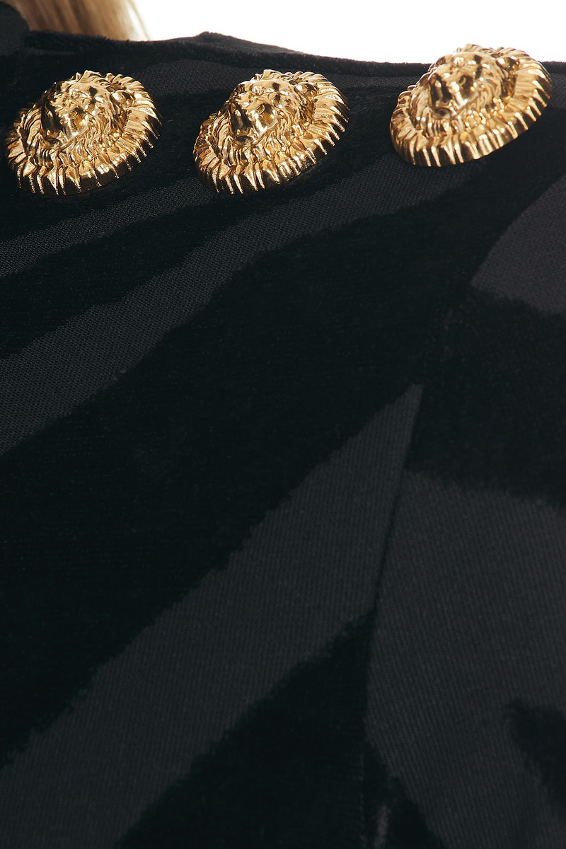 Balmain Buttoned Bouclette Zebra Top outlook