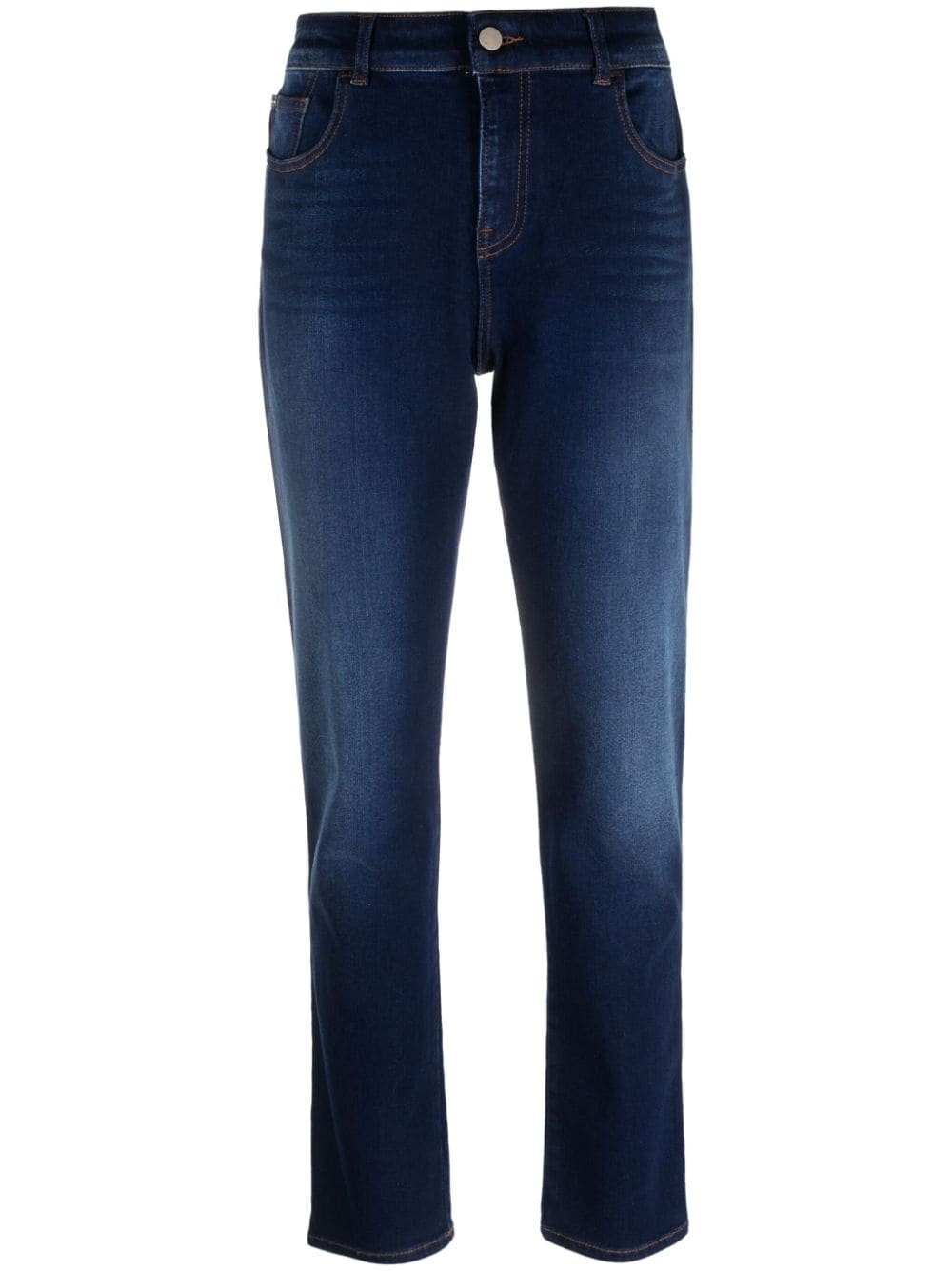 logo-embroidered slim-cut jeans - 1