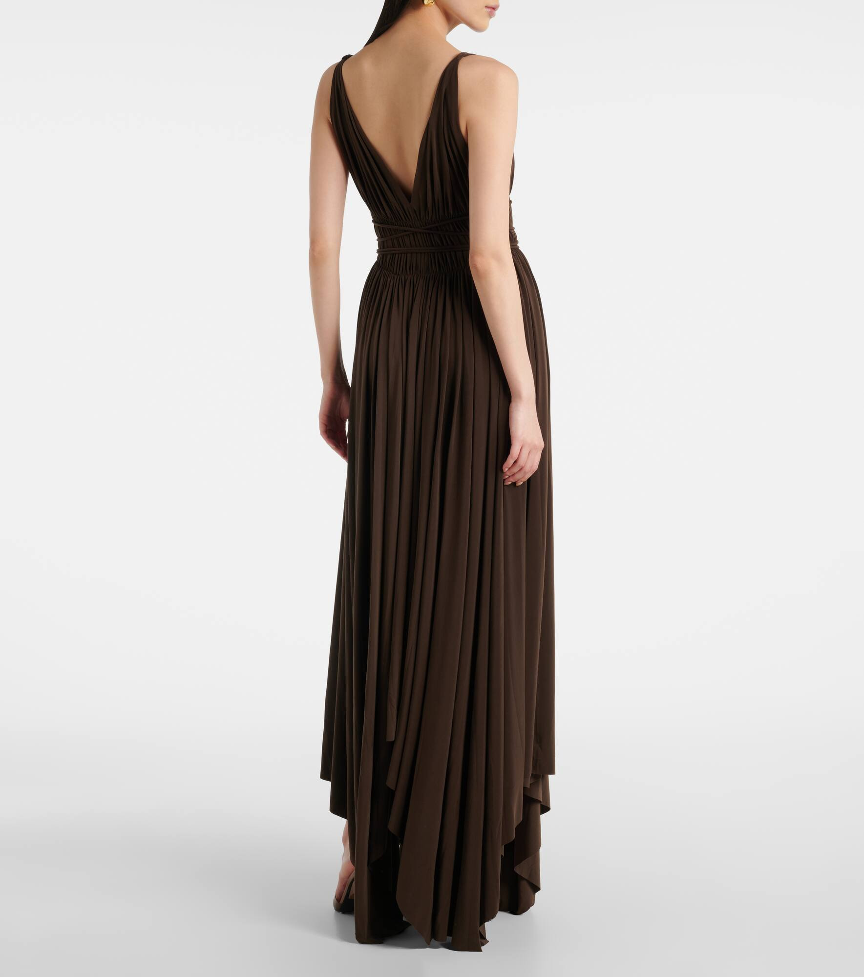 Goddess pleated jersey maxi dress - 3