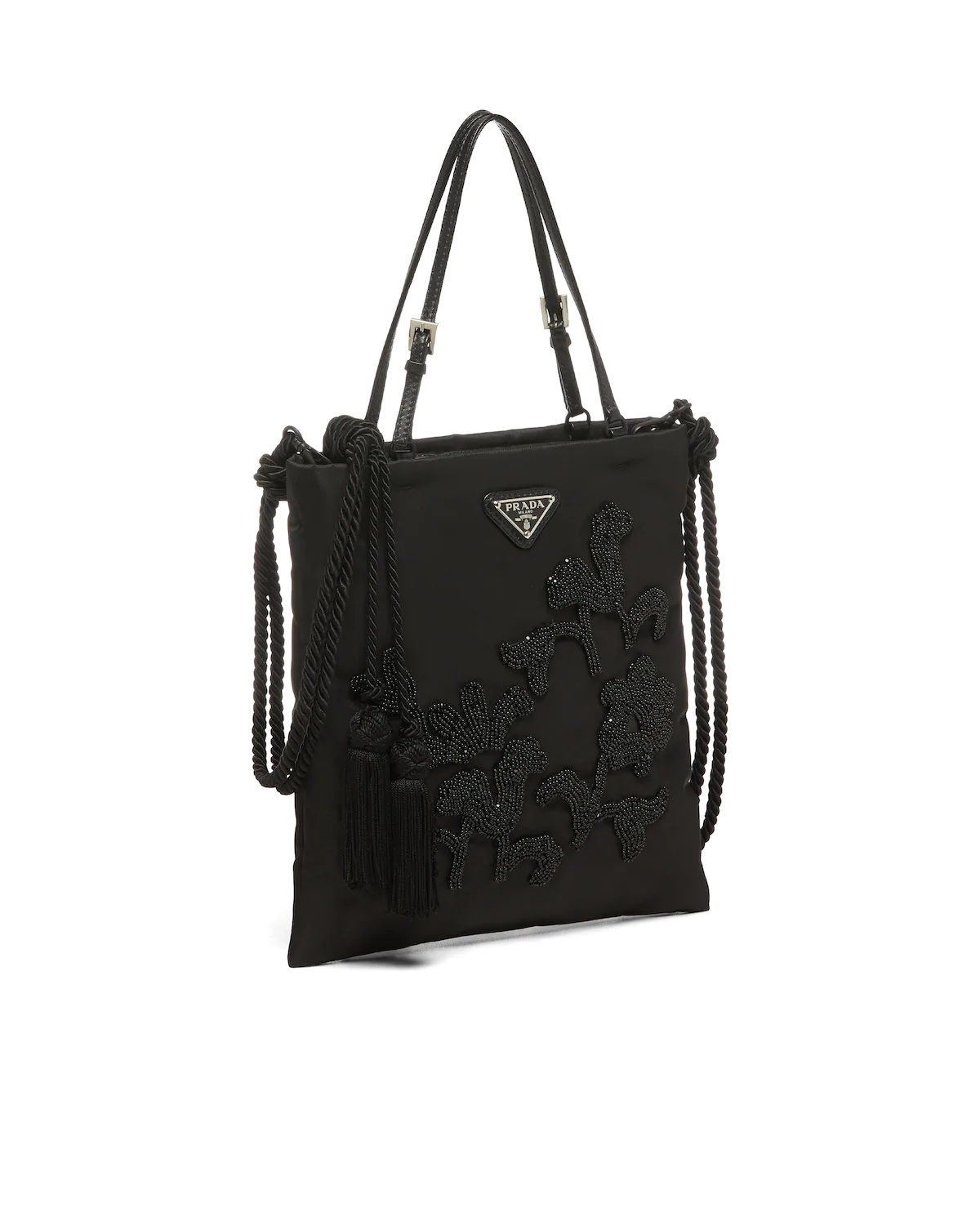 Embroidered nylon handbag - 3