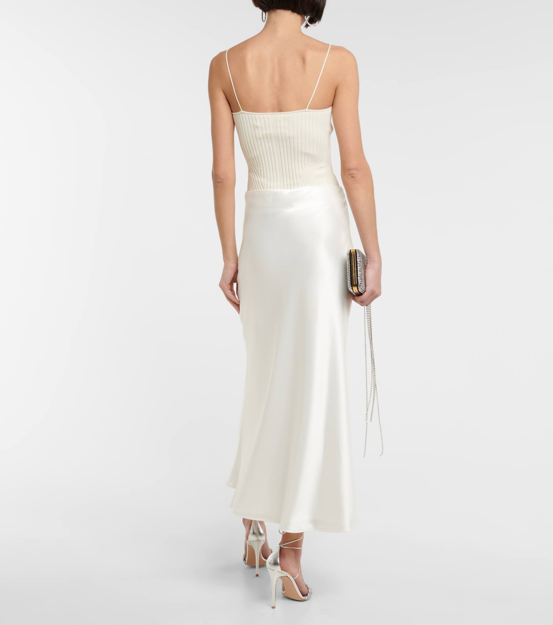 Bridal satin midi skirt - 3