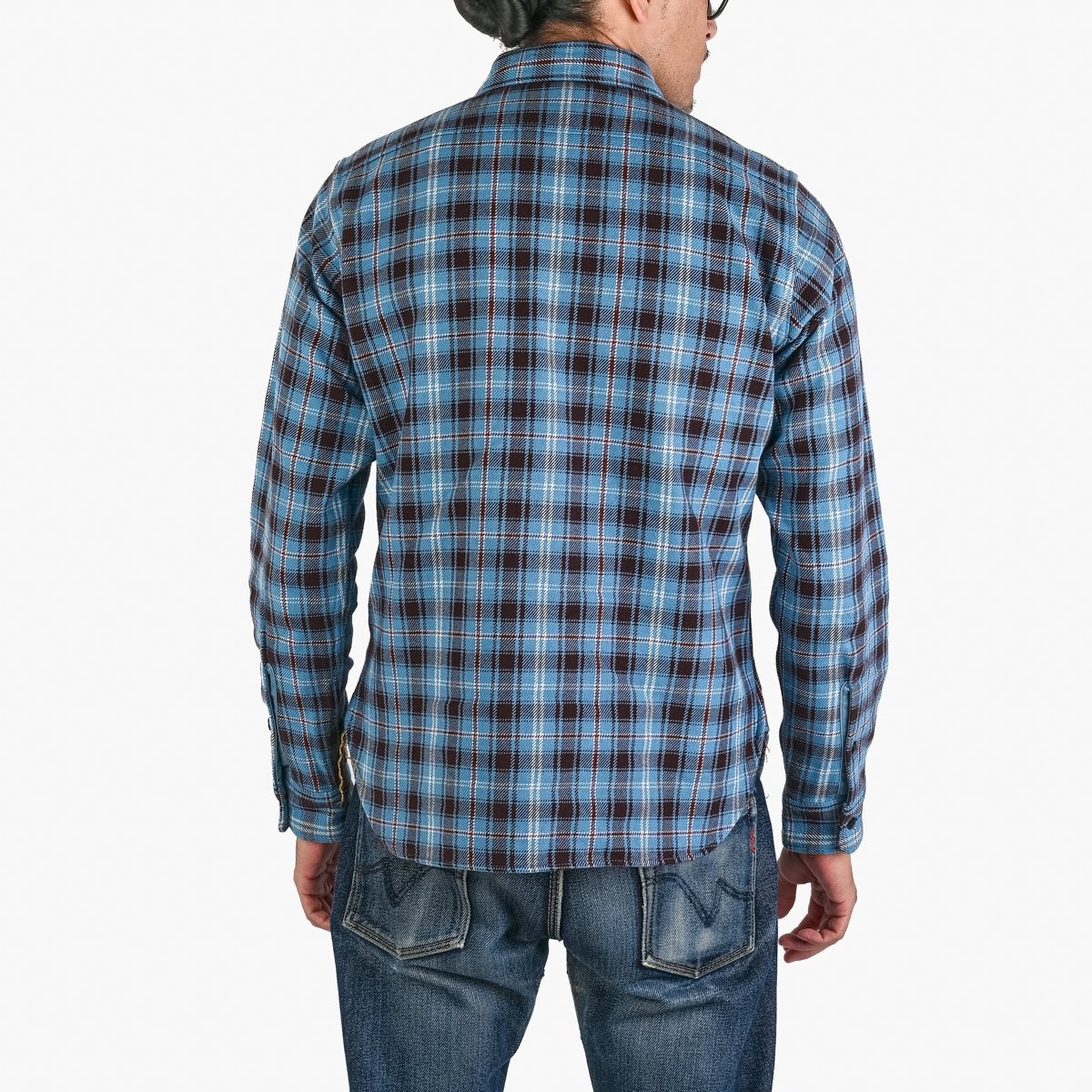 Ultra Heavy Flannel Blanket Check Work Shirt - Sax Blue - 3