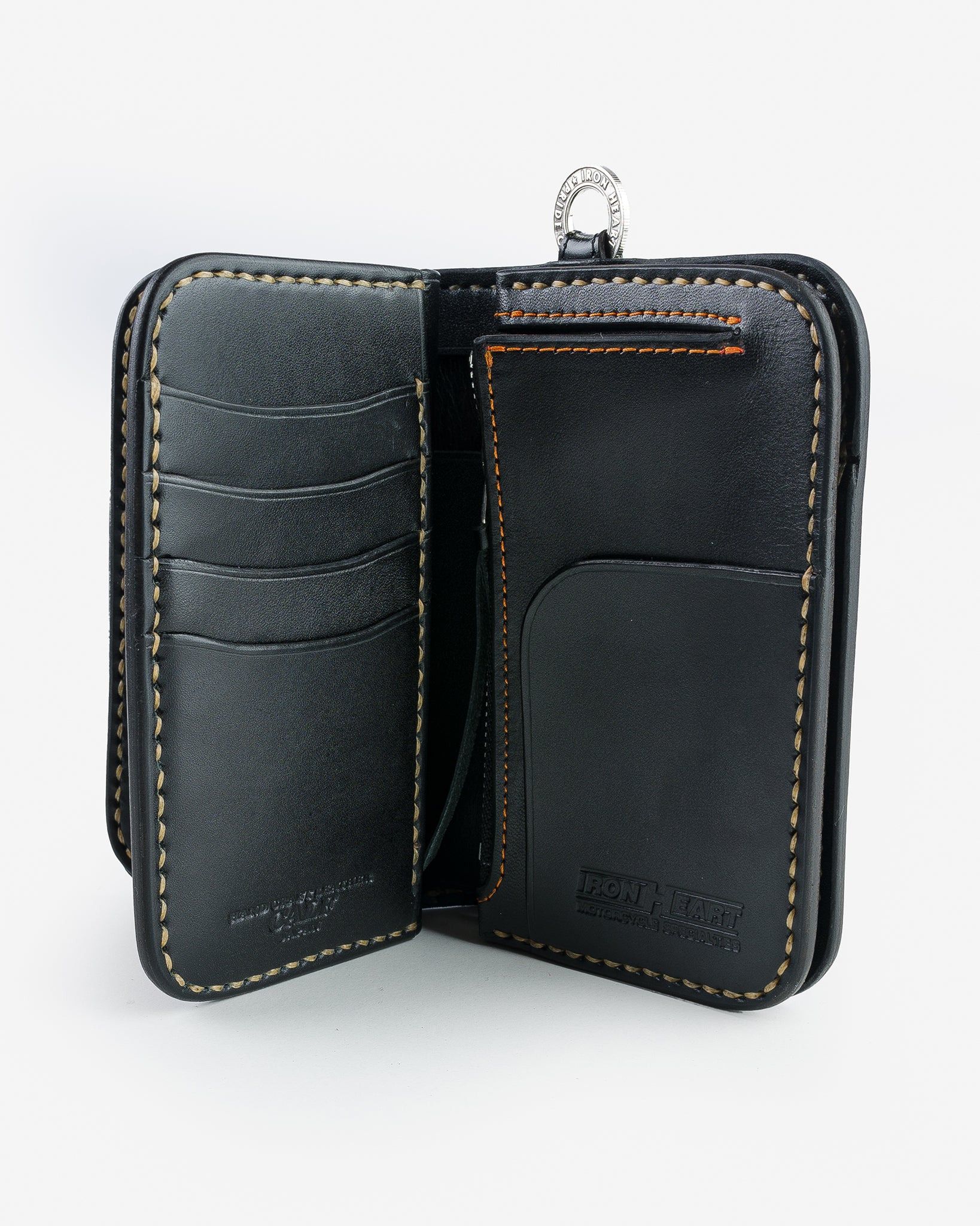 IHG-02-BLK Medium Shell Cordovan Wallet - Black - 5