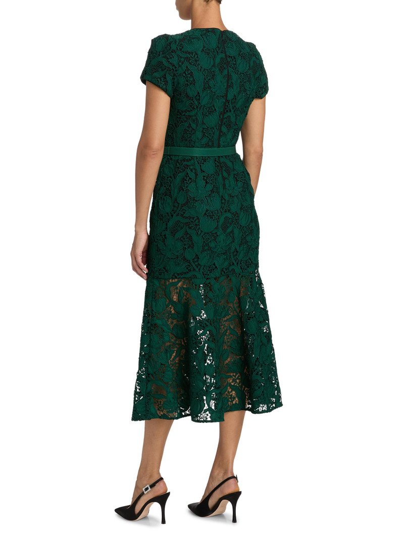 Women's Tahlia Tulip Garden Lace Midi-Dress - Dark Green 5