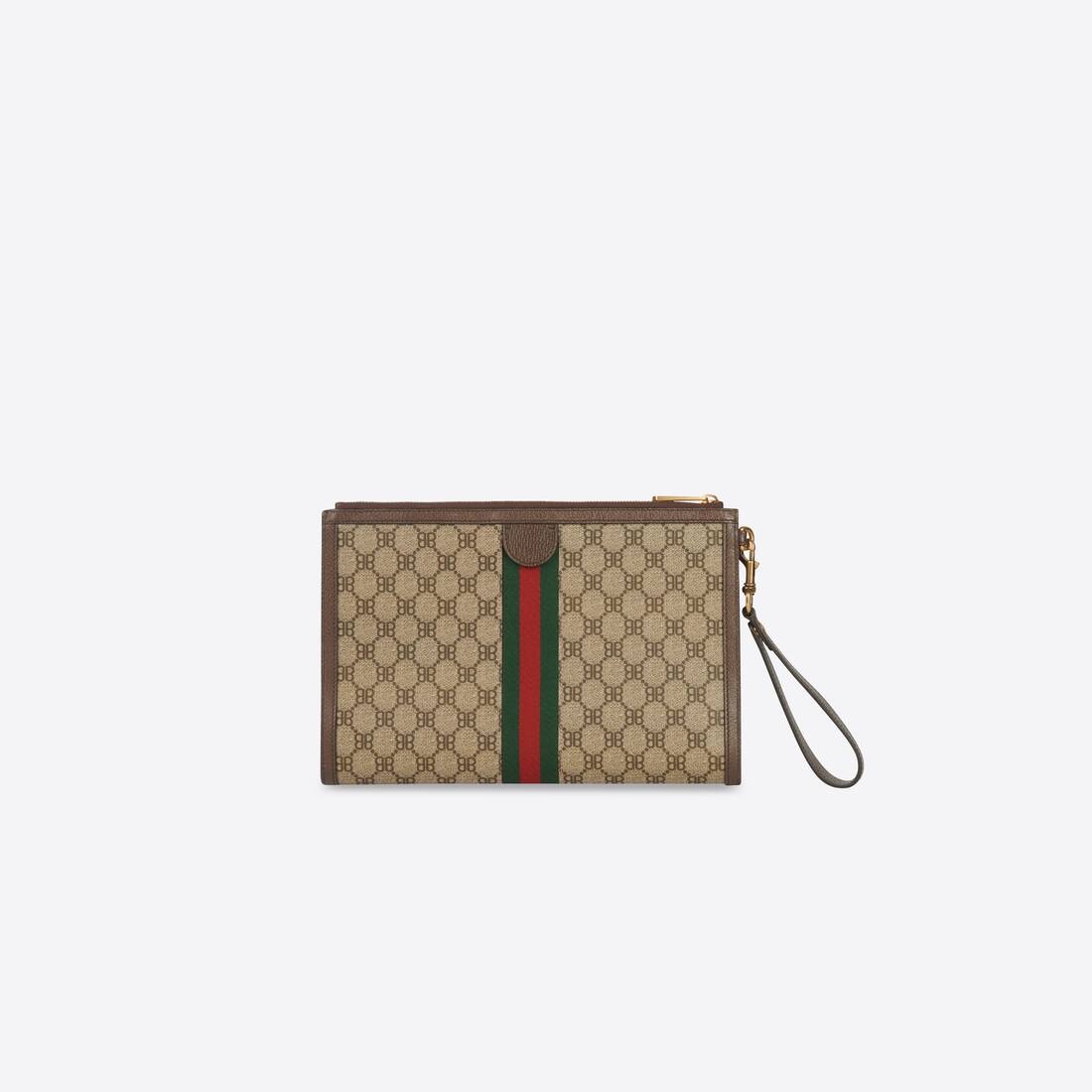 Men's Hacker Pouch In Coated Canvas in Beige - 2
