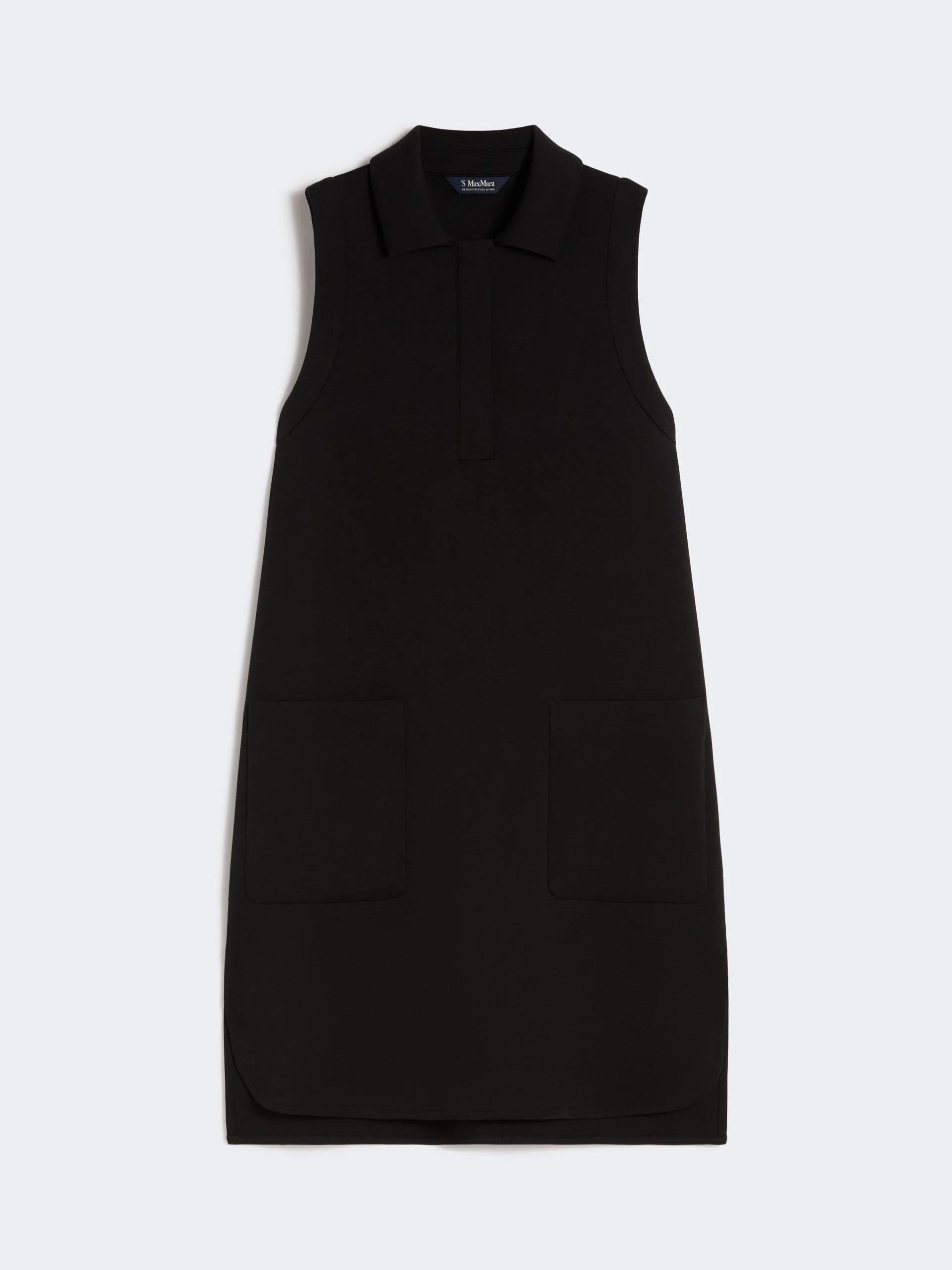 Scuba jersey polo dress - BLACK - 1