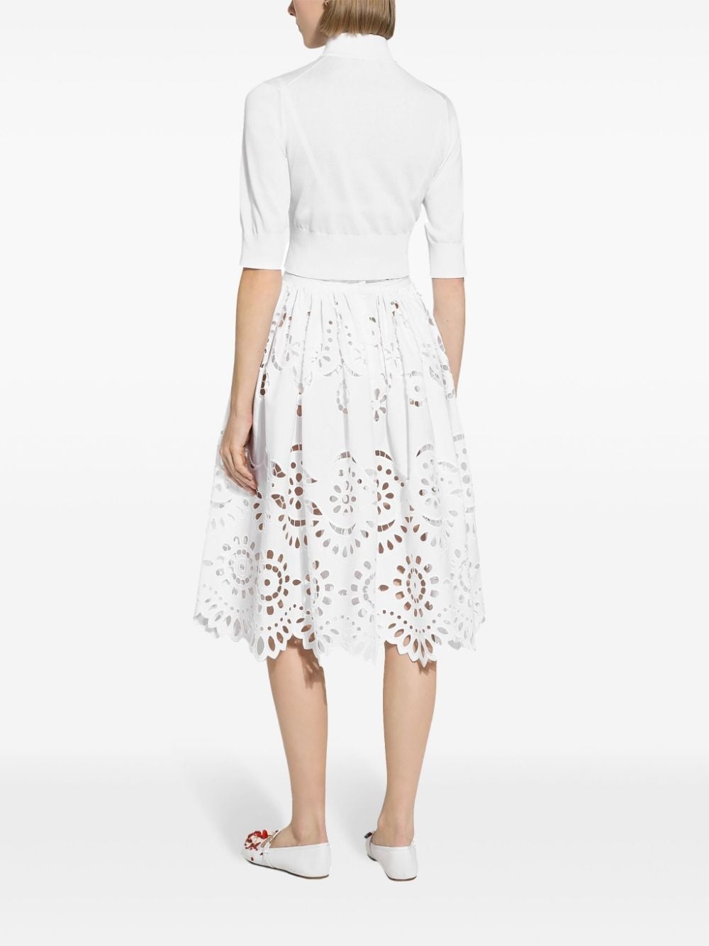 scallop cut-out skirt - 4