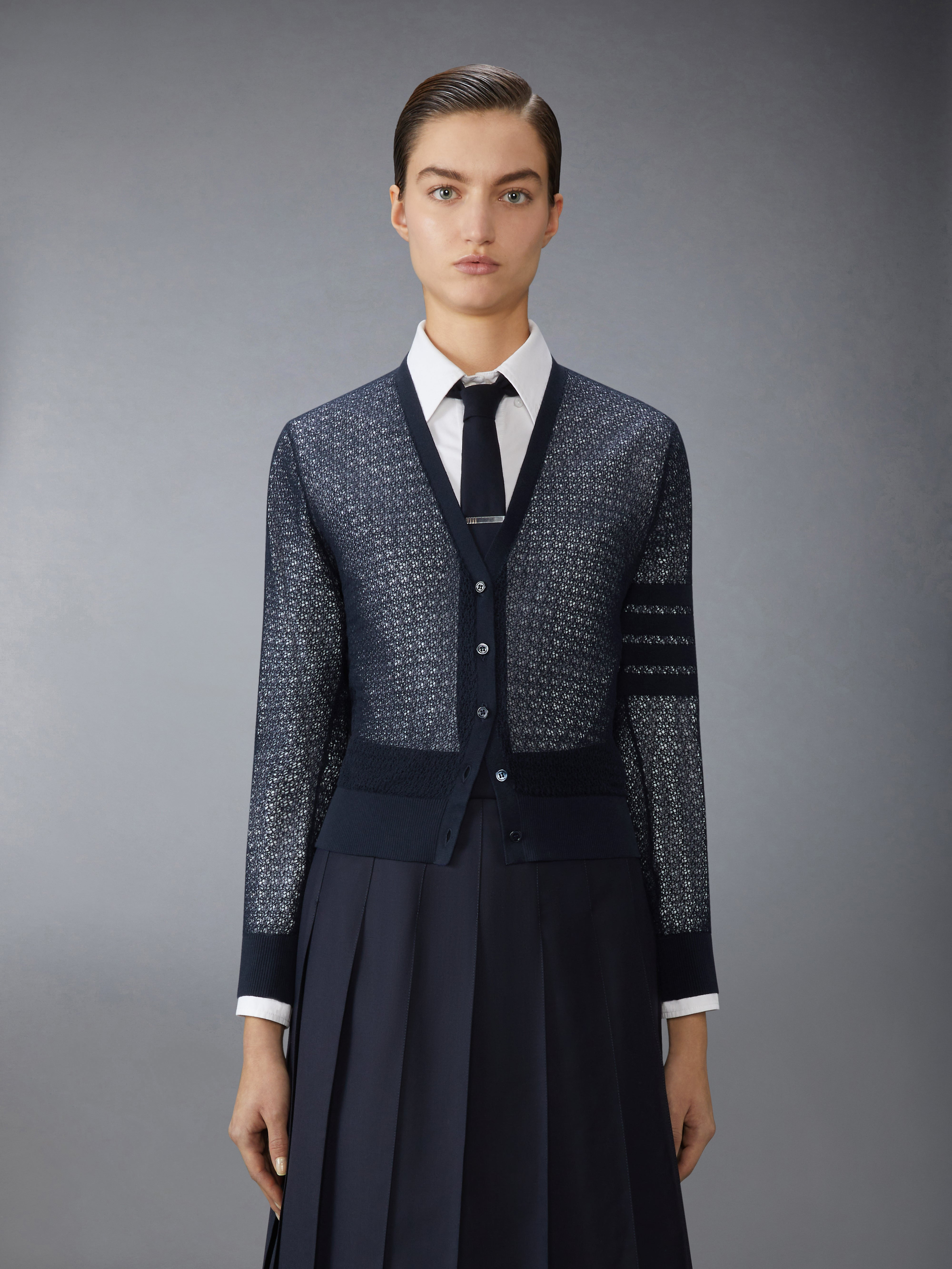 COTTON CASHMERE V NECK CARDIGAN - 2