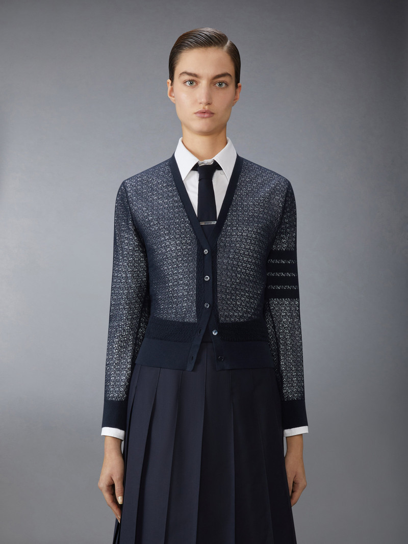 Thom Browne COTTON CASHMERE V NECK CARDIGAN outlook