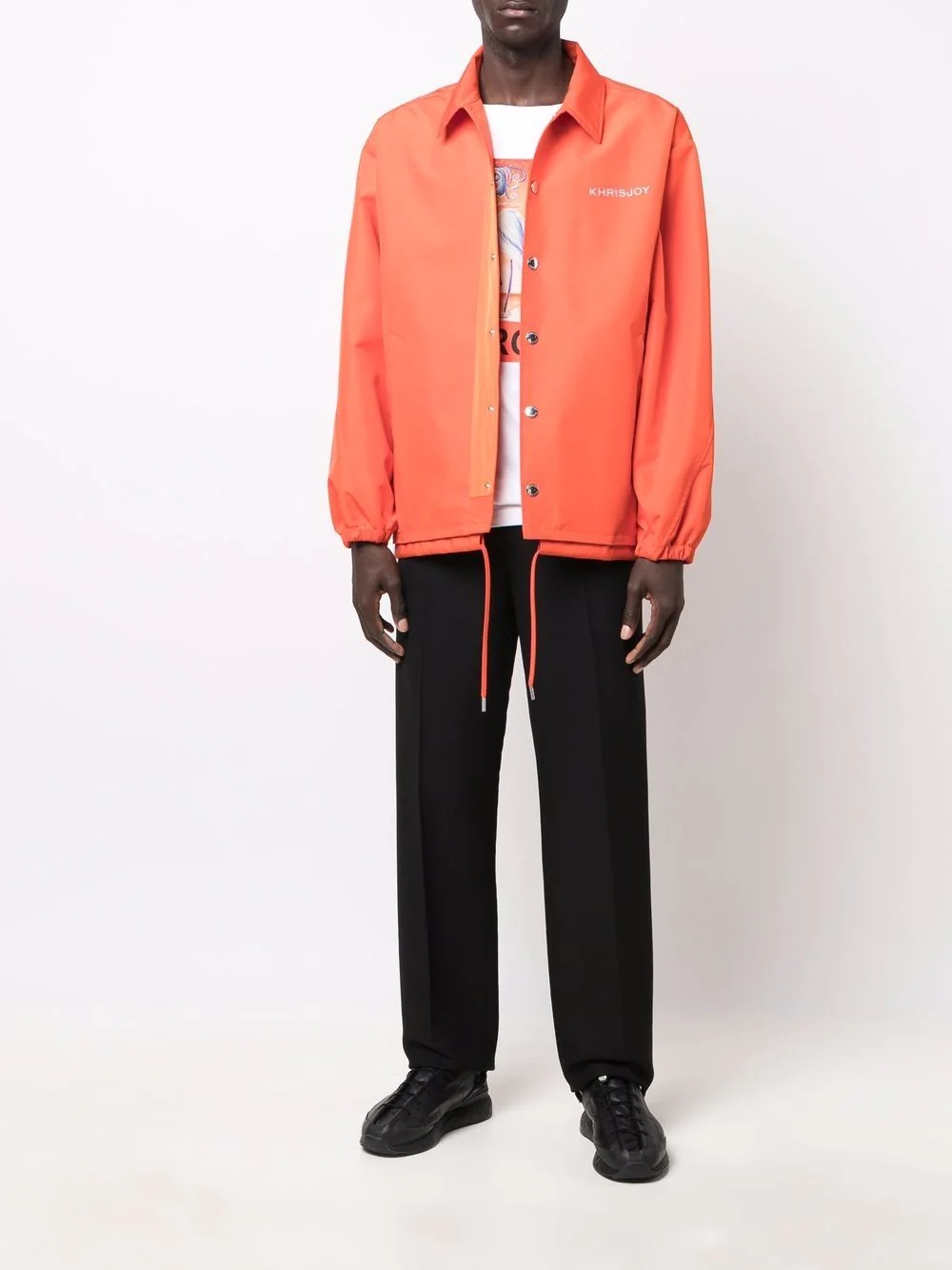 drawstring-waist shirt jacket - 2