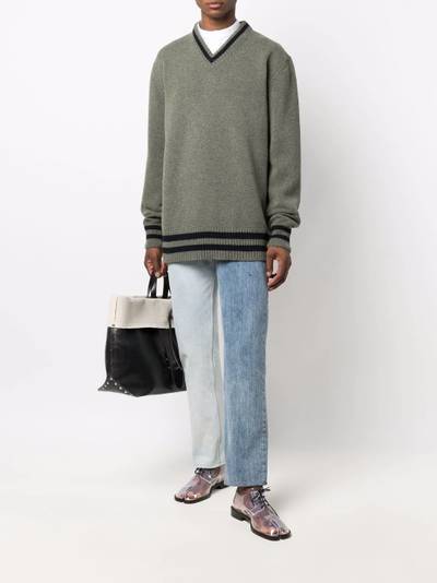 Maison Margiela contrast-trim wool jumper outlook