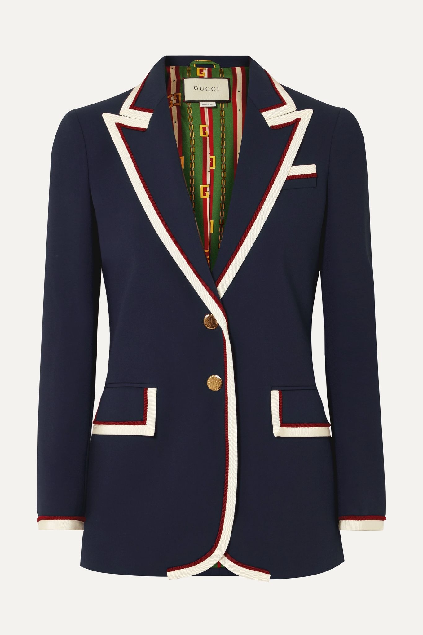 Grosgrain-trimmed cady blazer - 1