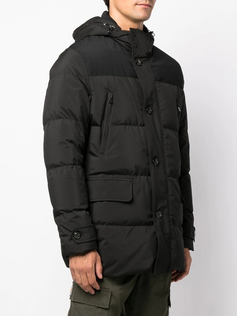 quilted-finish padded coat - 3