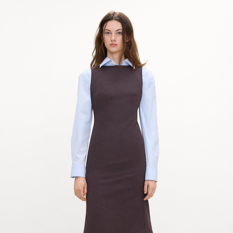 Flared Dress in Mélange Crepe 4