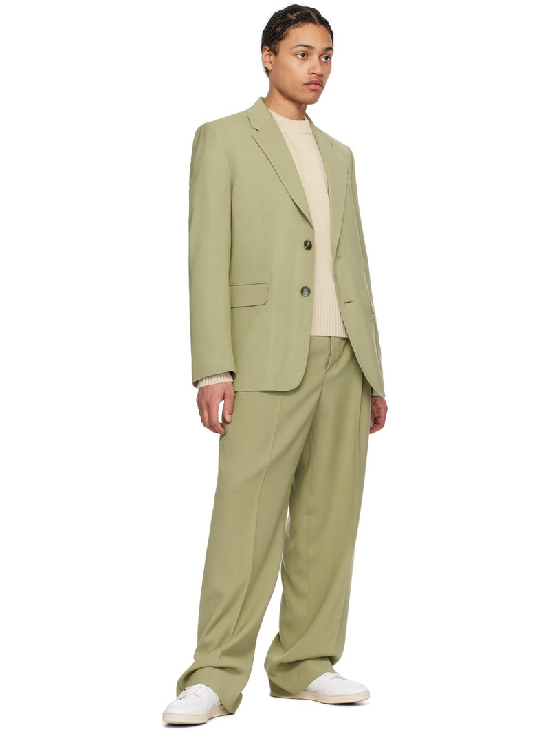 AMI Paris Khaki Two-Button Blazer outlook