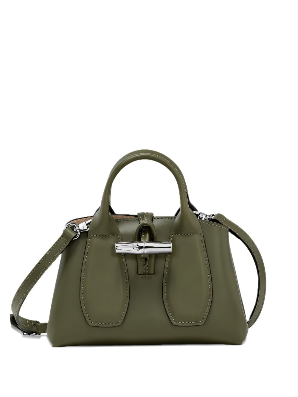 top-handle leather shoulder bag - 1