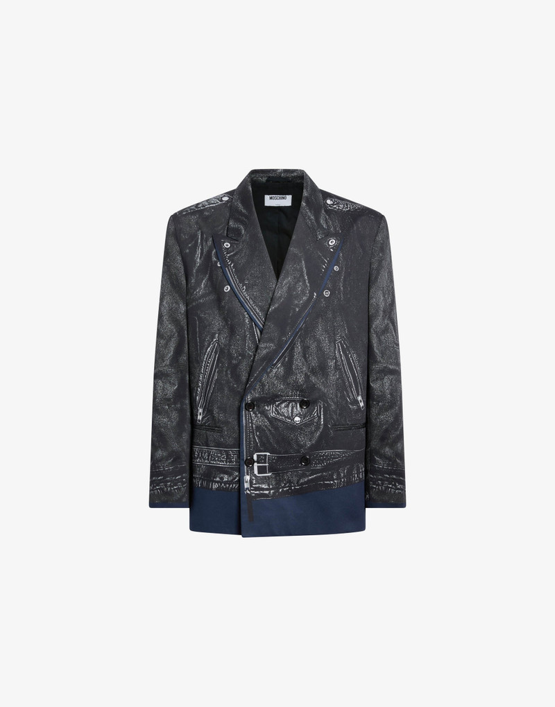PRINTED DOUBLE-BREASTED COTTON DRILL JACKET - 1