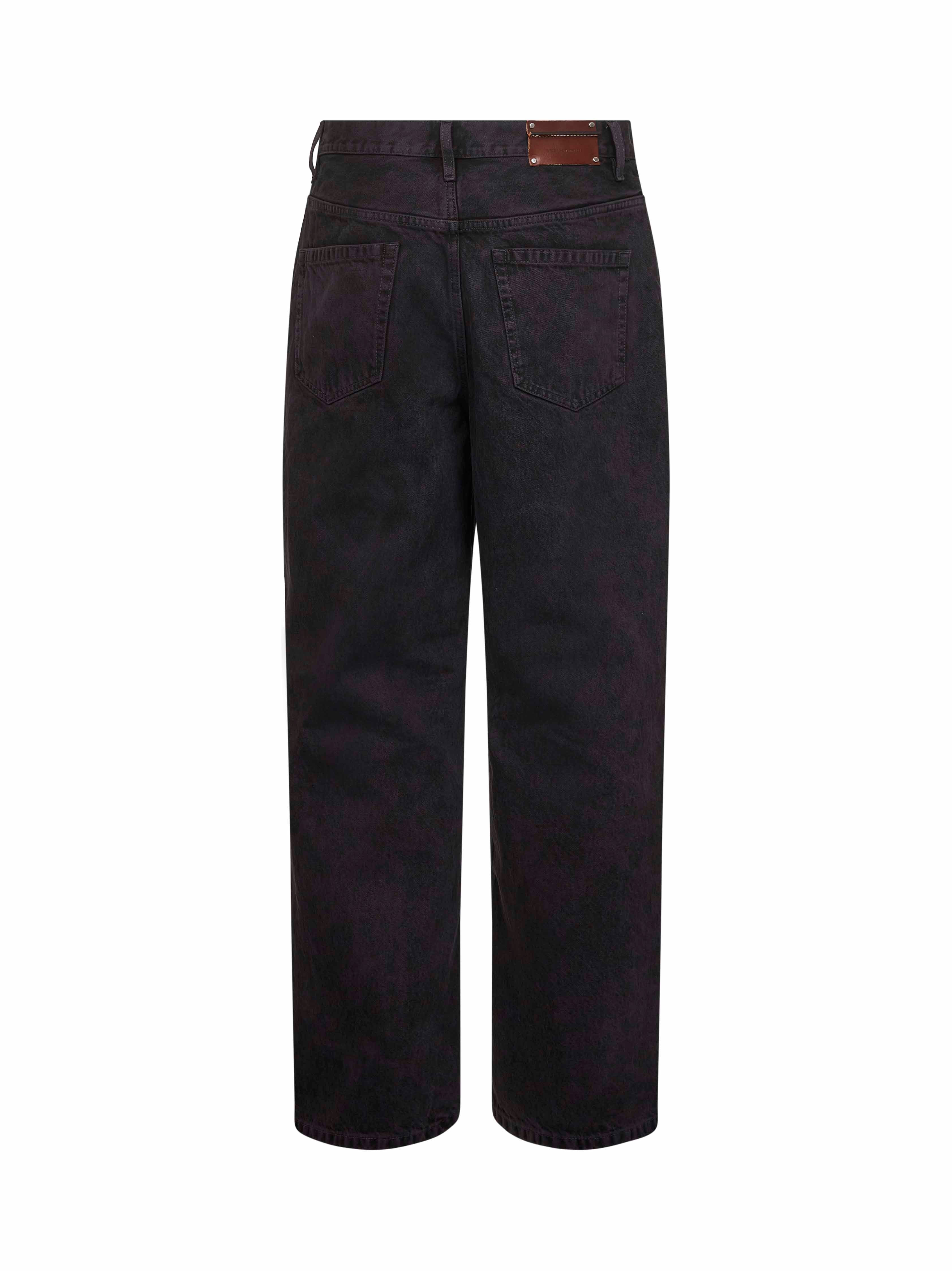Purple washed cotton denim loose-fit jeans - 2
