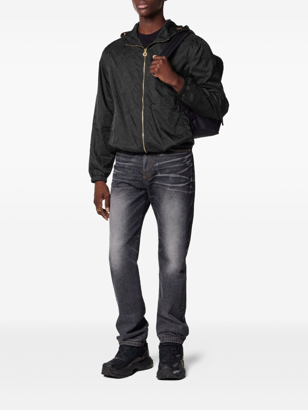 Barocco jacquard windbreaker jacket - 2