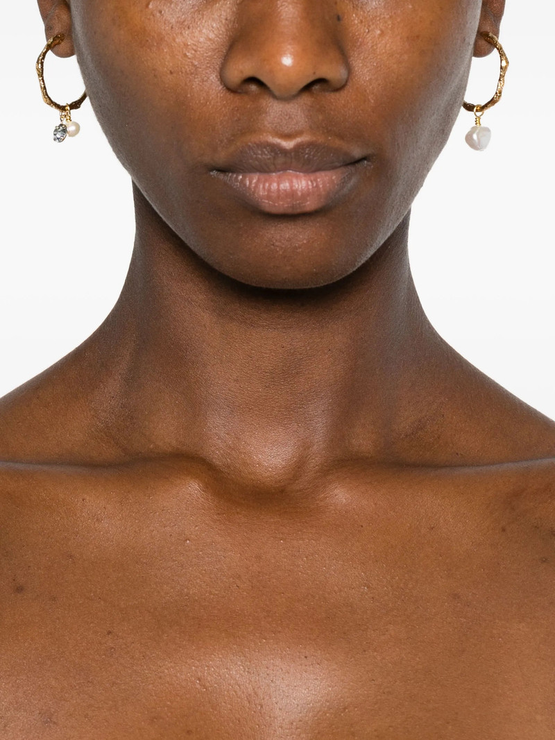 forte_forte Forte Forte Faux-pearl Pendant Hoop Earrings outlook