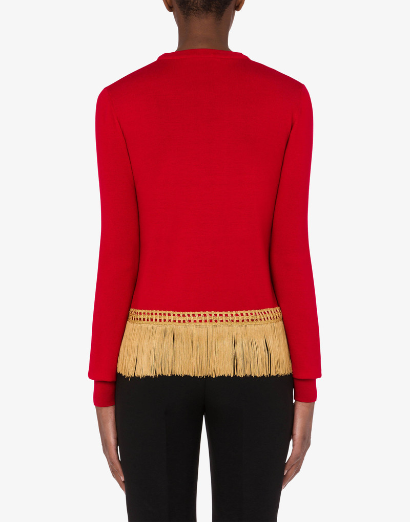 WOOL PULLOVER WITH FRINGING 3