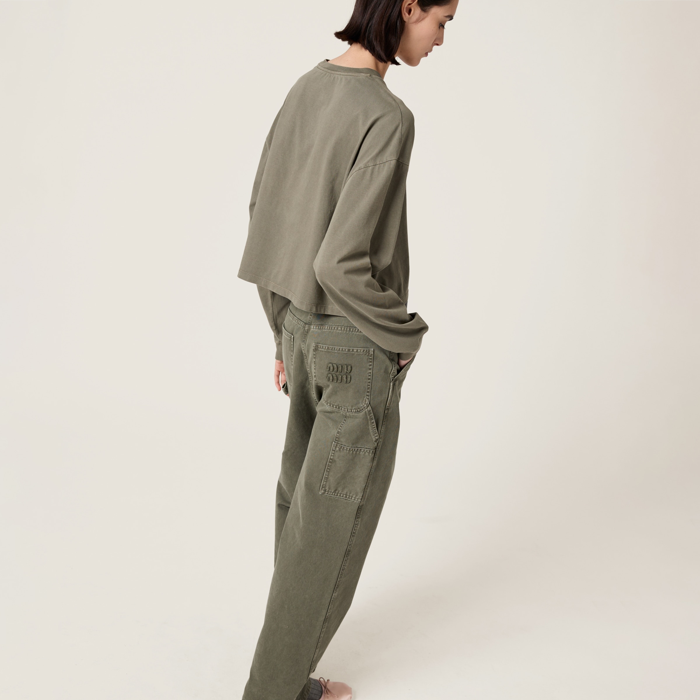 Miu Miu Garment-dyed gabardine pants | REVERSIBLE
