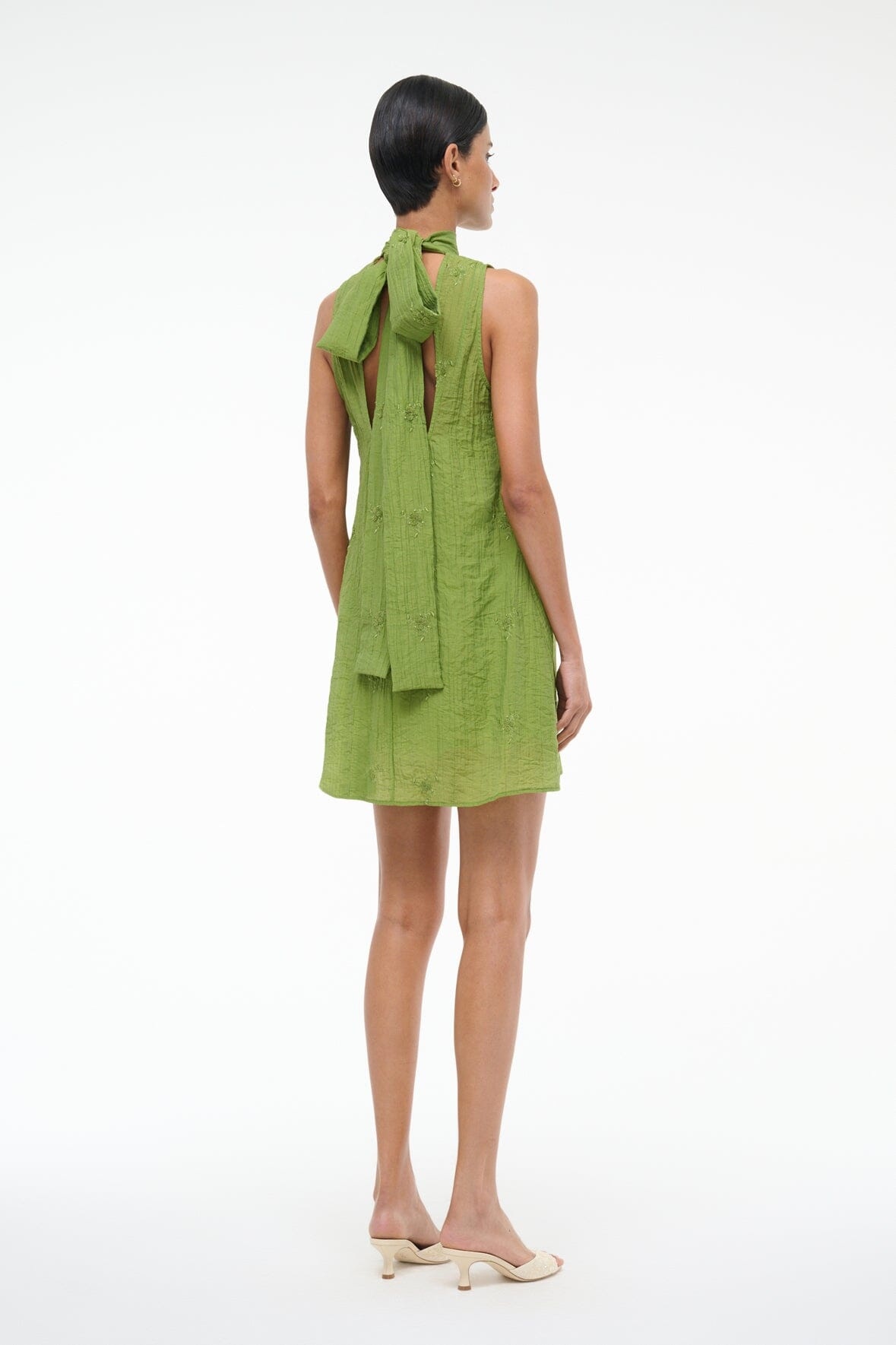 STAUD ADDY MINI DRESS GARDEN GREEN - 3
