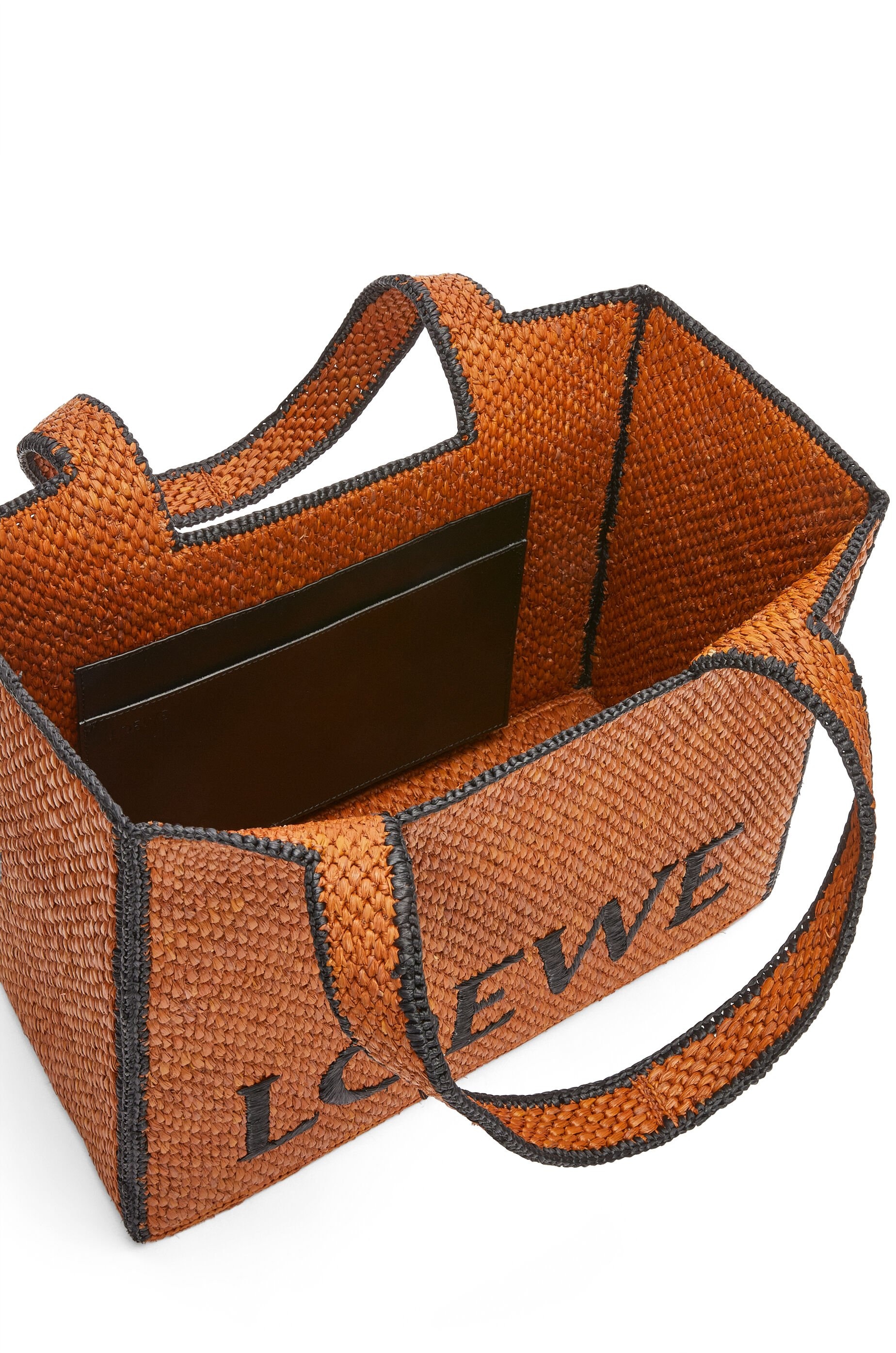 Large LOEWE Font Tote in raffia - 7