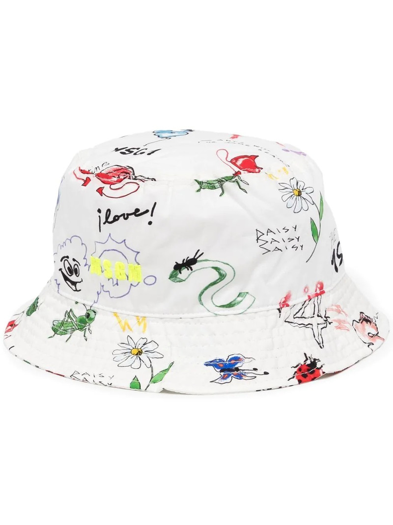 graphic-print bucket hat 1