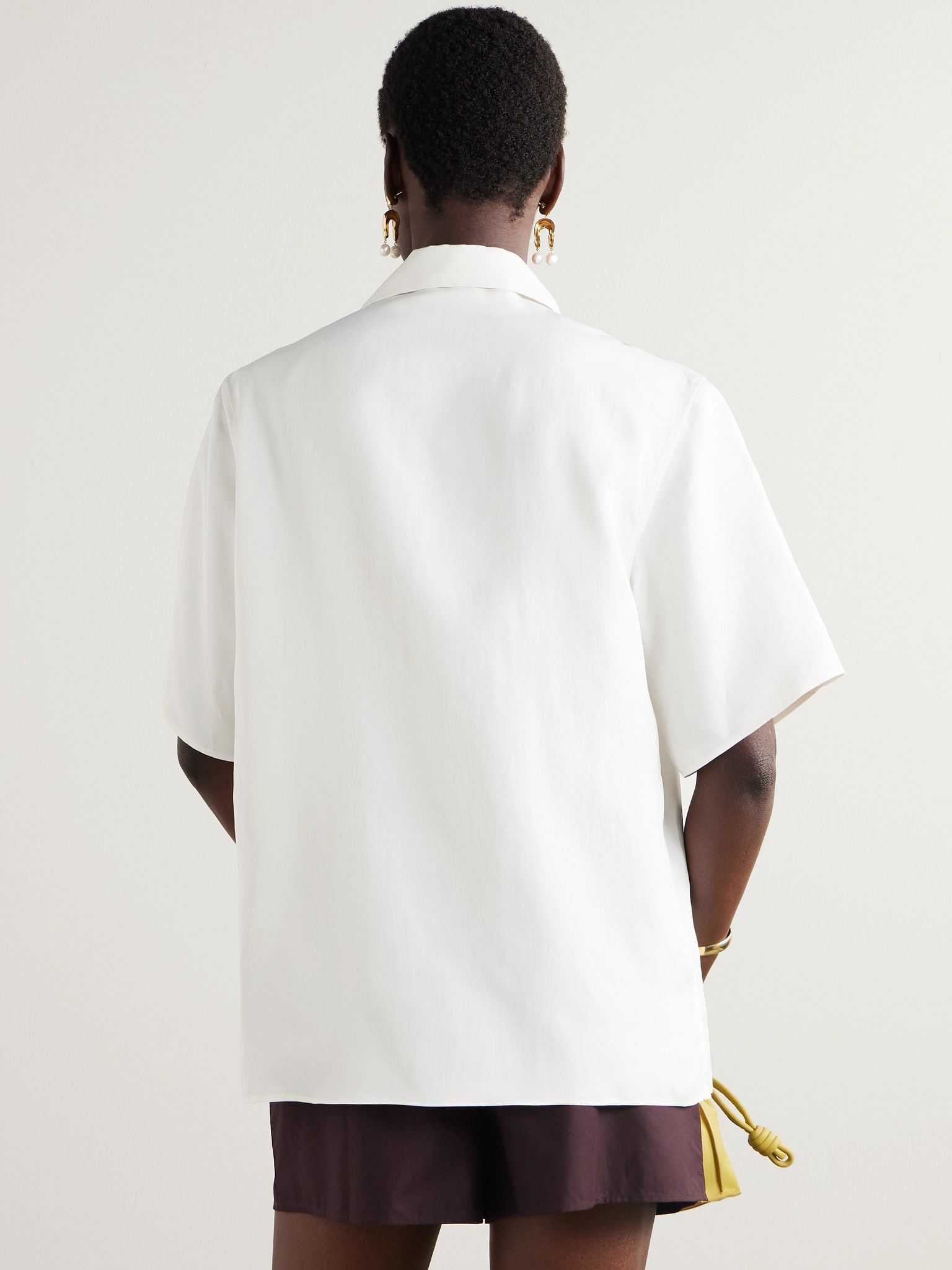 Embroidered appliquéd poplin shirt Off-white - 3