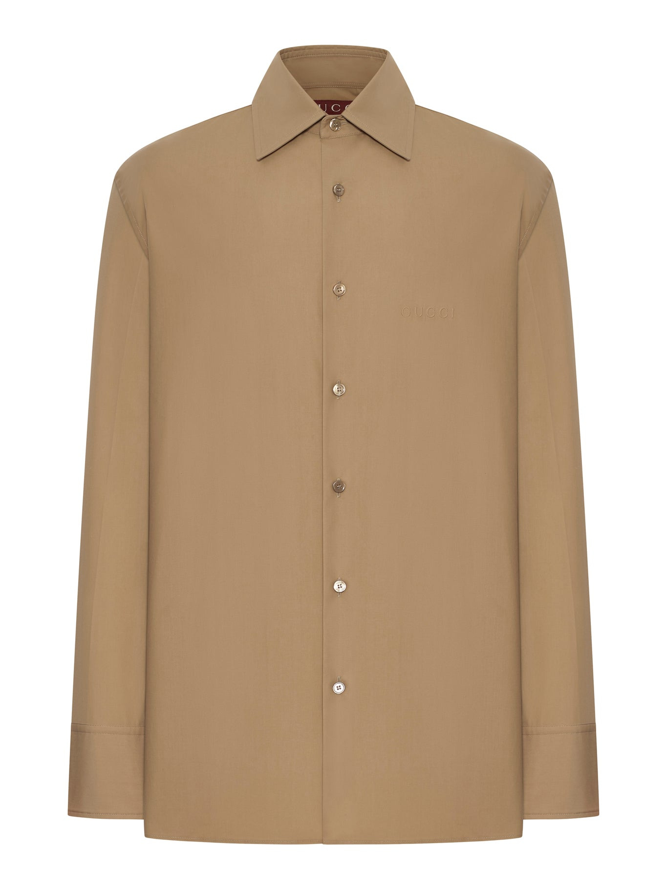 COTTON POPLIN SHIRT WITH EMBOSSED LOGO - 2