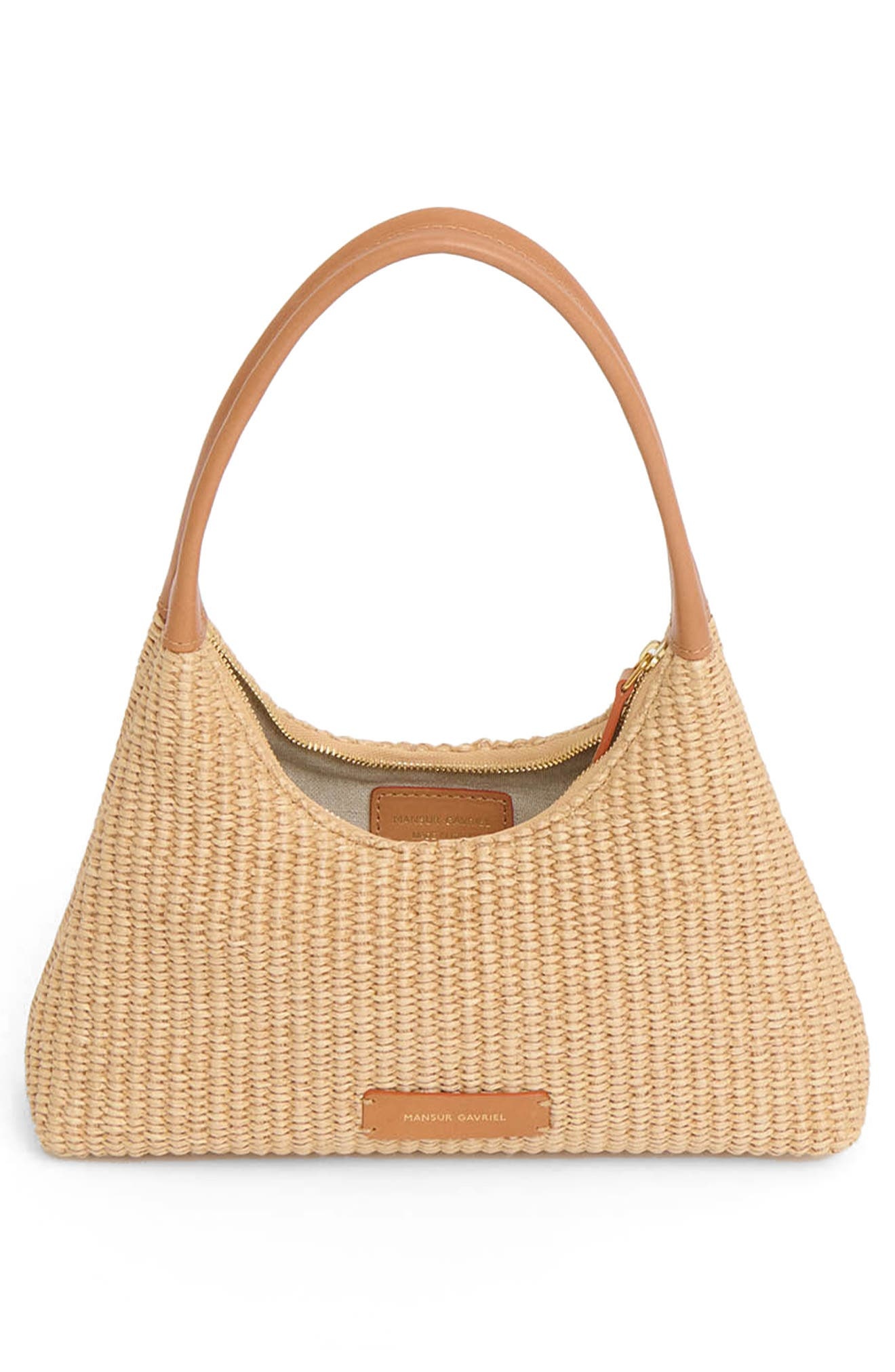 Mansur Gavriel Mini Candy Woven Raffia Hobo Bag in Natural at Nordstrom - 3