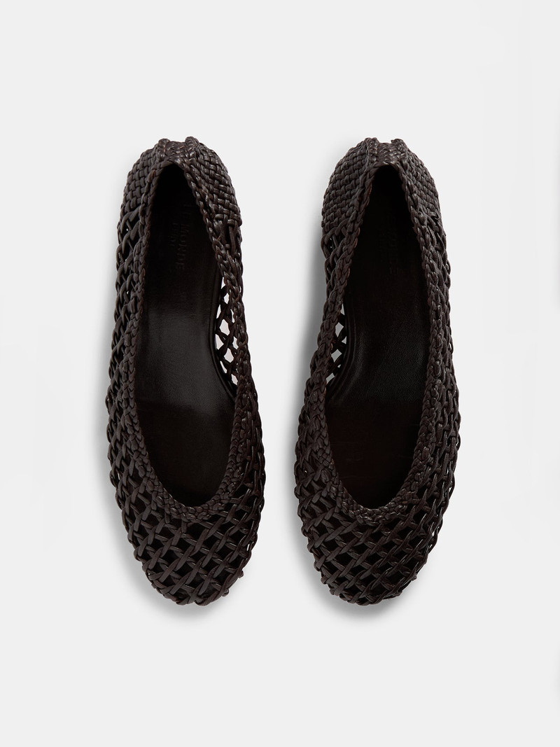 Ballet Pump Knotted / Chocolate Leather 3