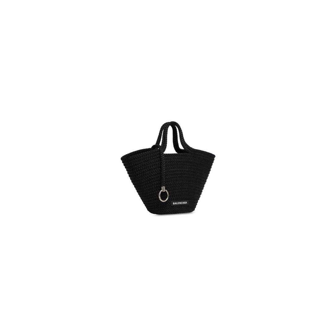 Women's Ibiza Small Basket With Strap in Black - 2