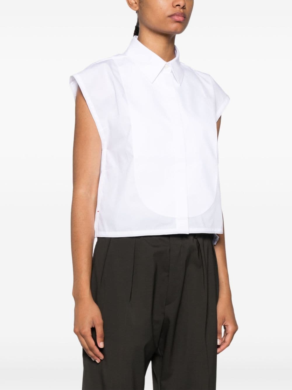 panel-detail sleeveless shirt - 3