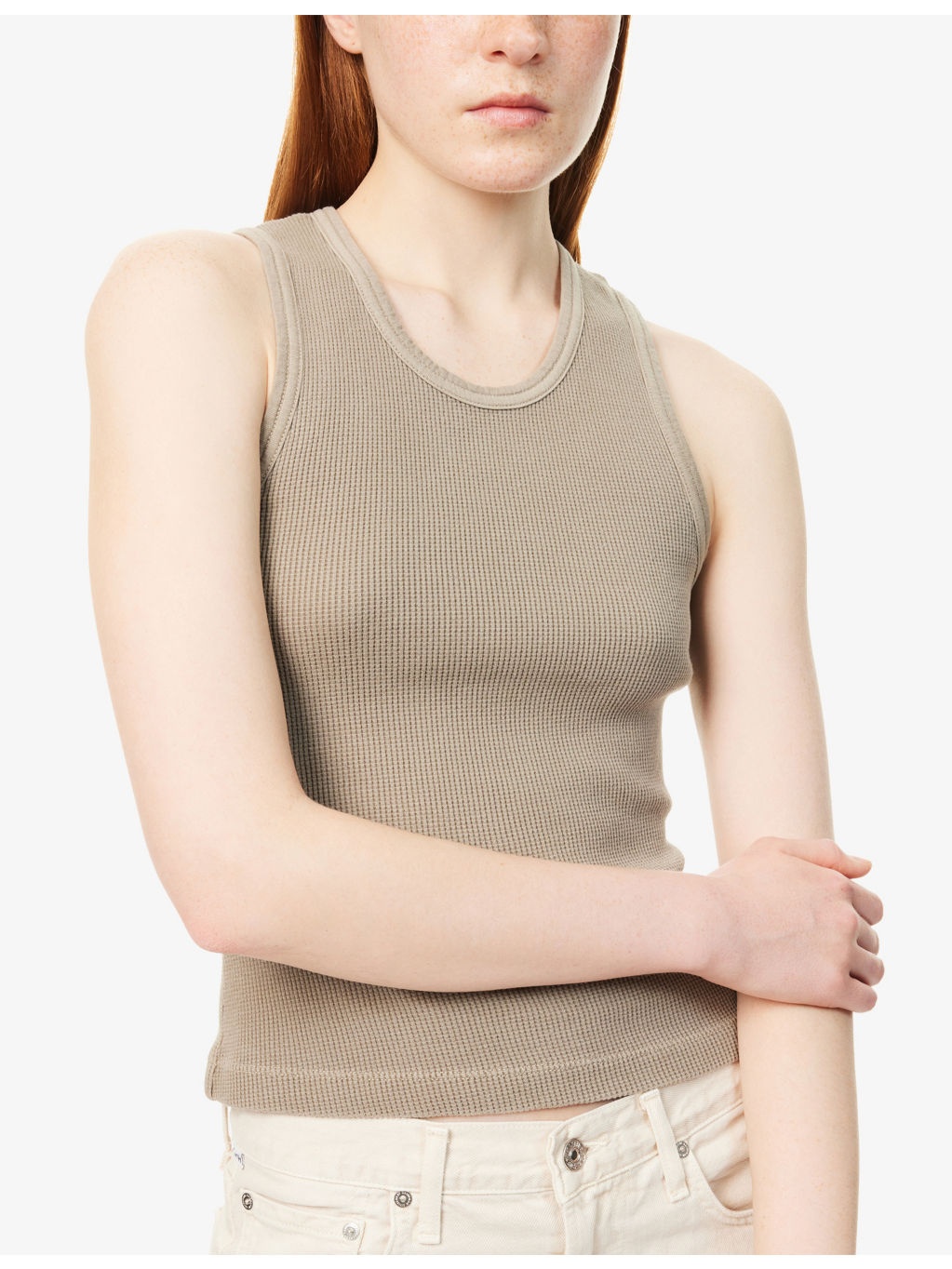 Inez Waffle Cotton-Jersey Tank Top - 5