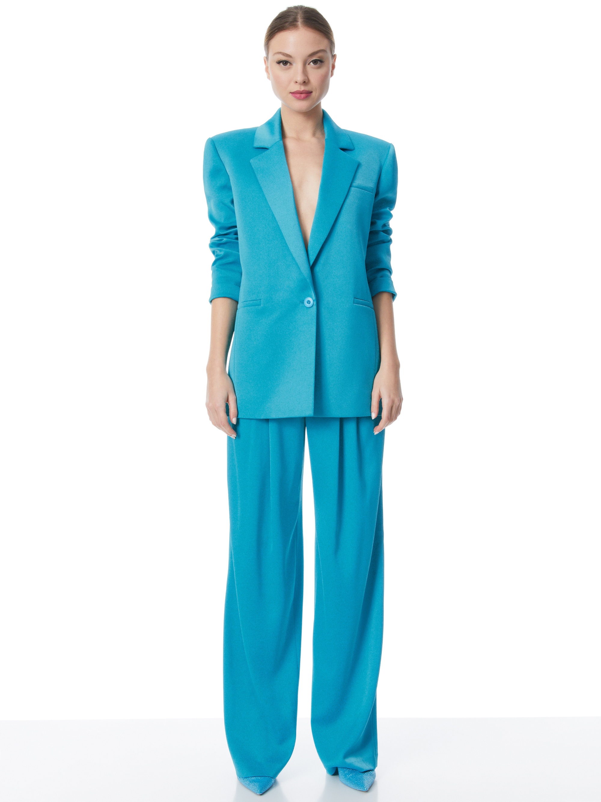 SHAN RUCHED SLEEVE BLAZER - 6