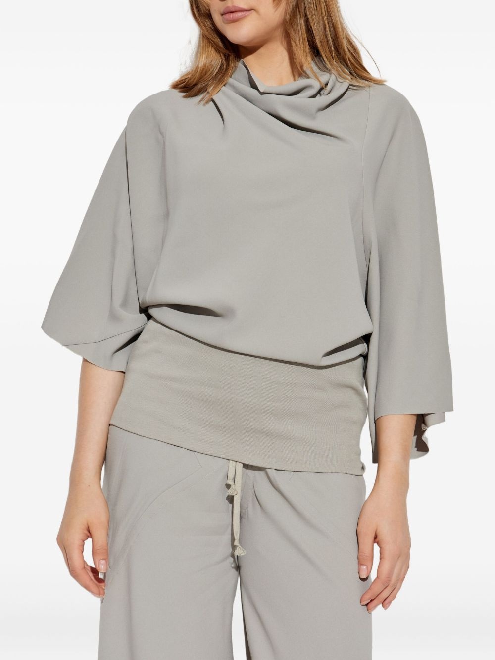 draped cowl-neck top - 3
