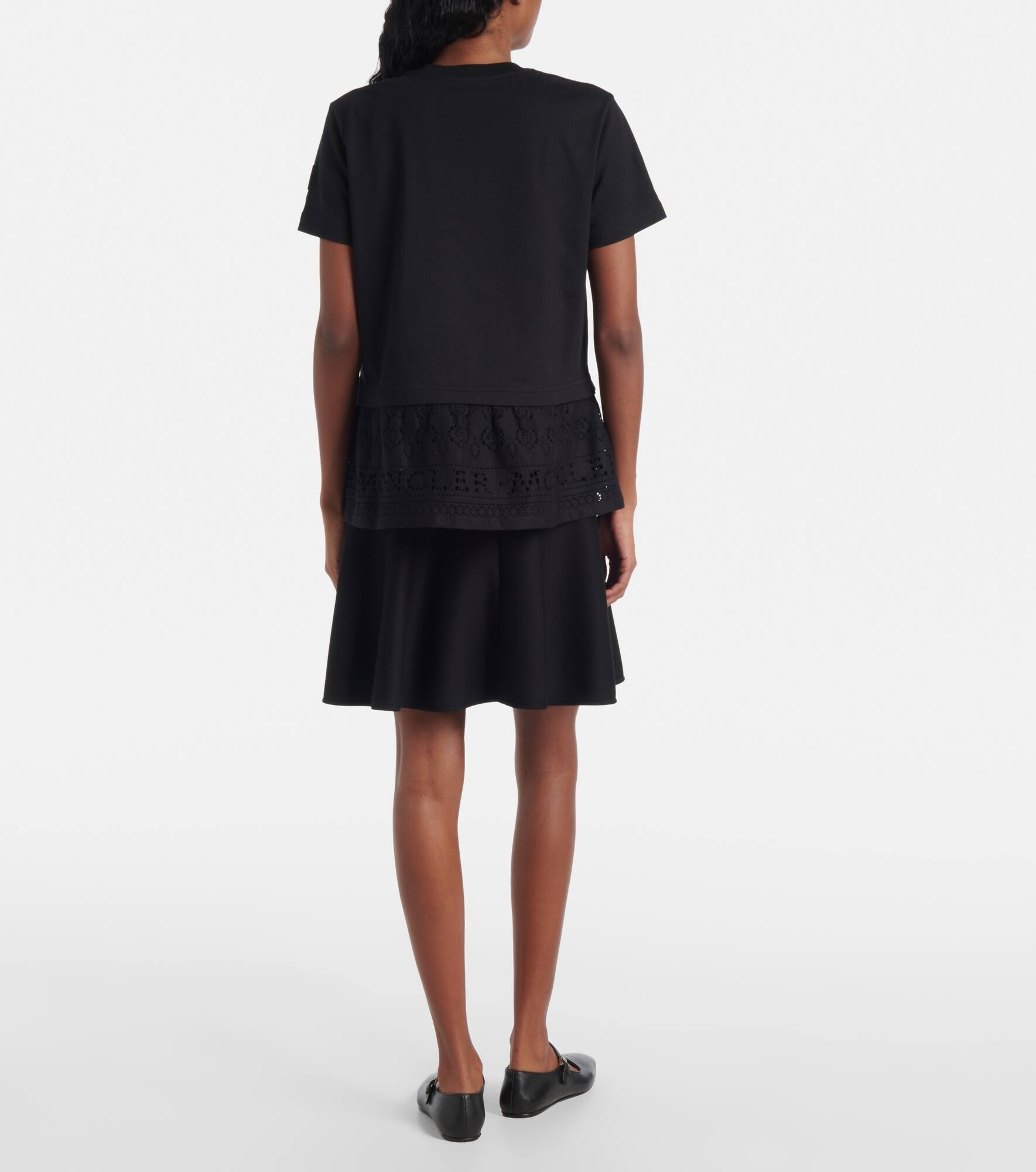 Lace-trimmed cotton T-shirt - 3